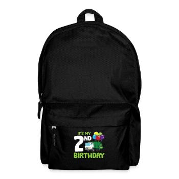 Es ist mein 2. Geburtstag Müllwagen 2. Geburtstag - Rucksack - Schwarz - Vorne