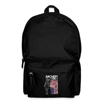 Bogenschießen Mädchen USA Patriotisch - Rucksack - Schwarz - Vorne