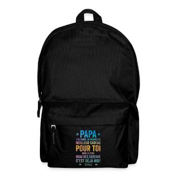 Papa Meilleur Cadeau C'est Moi Ta Fille - Sac à dos - noir - Devant