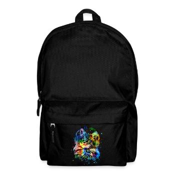 Chat avec écouteurs Aquarelle Art - Sac à dos - noir - Devant