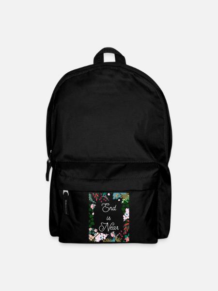 Ende ist in der Nähe von lustigen bunten Blumen - Rucksack - Schwarz