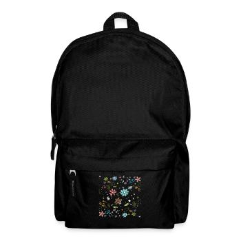 Niedliche Blumen Frauen Floral Bunte Wildblumen - Rucksack - Schwarz - Vorne