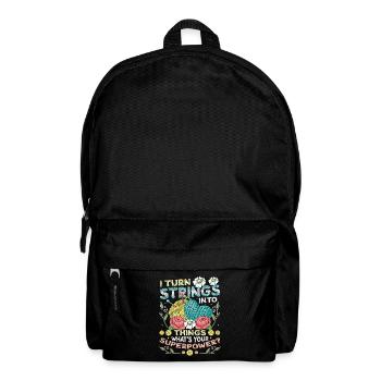 Strings Into Things, Stricken Und Häkeln - Rucksack - Schwarz - Vorne