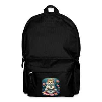 Meine Katze ist mein Life Coach dunke Schrift - Rucksack - Schwarz - Vorne