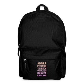 Animal Rescue Animal Rights Animal Love Pet Gift - Backpack - black - Front
