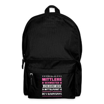 Mittelkind Sandwichkind Mittlere Schwester - Rucksack - Schwarz - Vorne