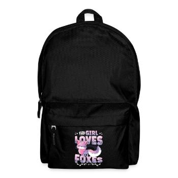 This girl loves foxes, nice fox girl - Backpack - black - Front