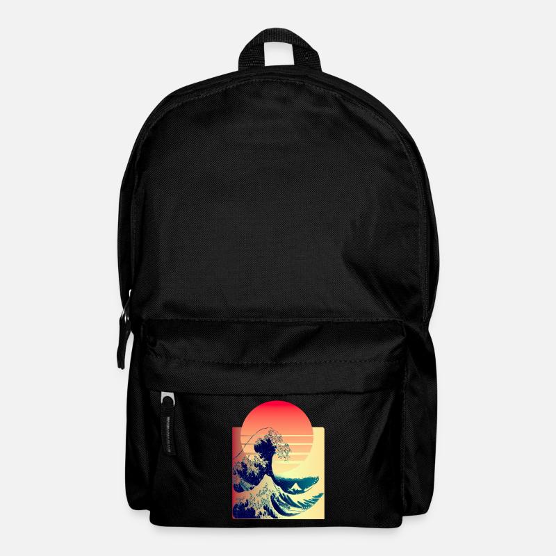 la grosse vague au large de Kanagawa - Sac à dos - noir