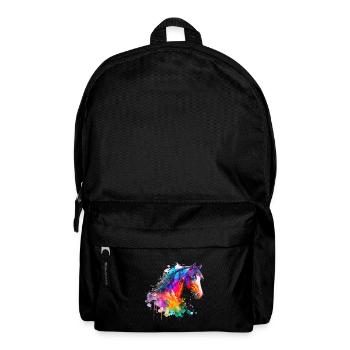 Idee Leidenschaft Pferde Reiter Aquarell Spritzer - Rucksack - Schwarz - Vorne