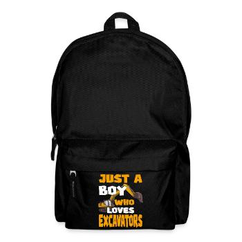 Construction Vehicle Just A Boy Who Loves Excavato - Backpack - black - Front
