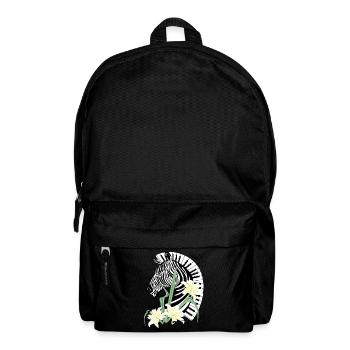 Klavier Zebra Piano Lilien Musik Keyboard Flügel - Rucksack - Schwarz - Vorne