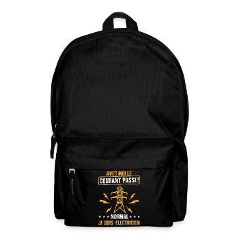 Idée cadeau papa humour fête des pères électricien - Sac à dos - noir - Devant