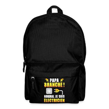 Idée cadeau papa humour fête des pères électricien - Sac à dos - noir - Devant