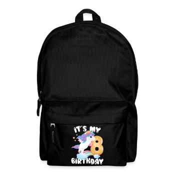 Its My Birthday Girl, Unicorn Birthday 8 Years - Backpack - black - Front
