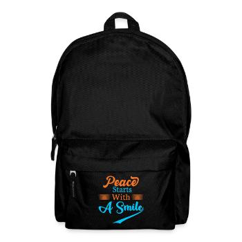 Peace begins with a smile - Statement - Backpack - black - Front