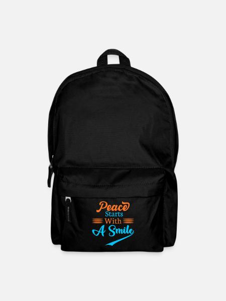 Frieden beginnt mit einem lächeln - Statement - Rucksack - Schwarz