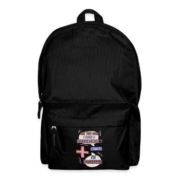 Signes moins et plus, jeu de mots mathématiques - Sac à dos - noir - Devant