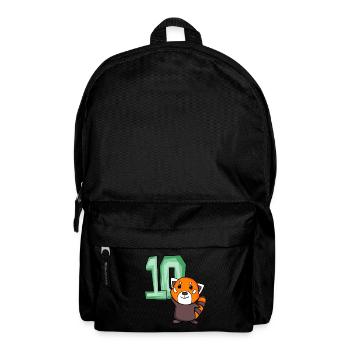 10. Geburtstag Motiv Roter Panda - zehn Jahre alt - Rucksack - Schwarz - Vorne