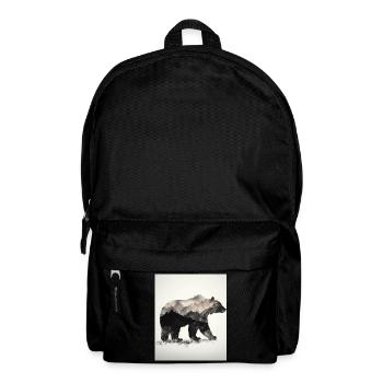 Majestic Bear in the Mountains on White Background - Backpack - black - Front