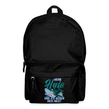 Meine Haie und ich mögen dich nicht Lustiges Hai - Rucksack - Schwarz - Vorne
