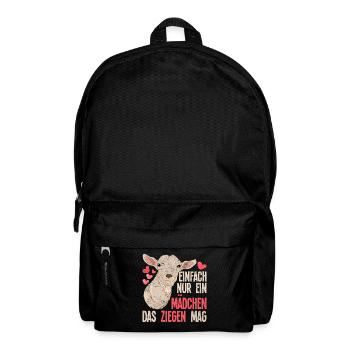 Einfach nur ein Mädchen das Ziegen mag Tier Ziege - Rucksack - Schwarz - Vorne