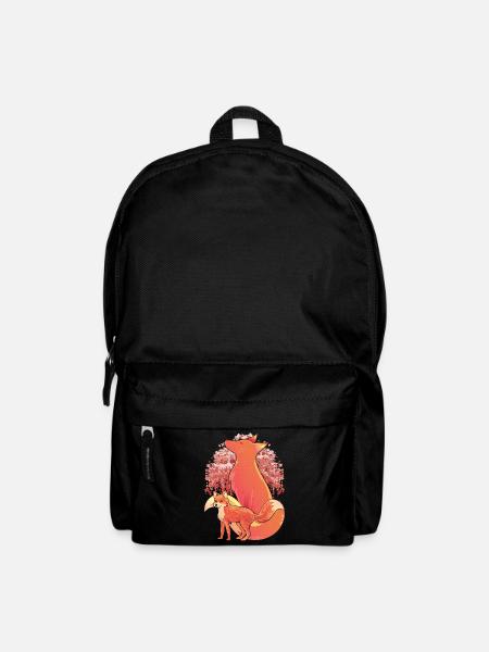 Kirschblüten Wald Tier Sakura Fuchs Geschenk Fuchs - Rucksack - Schwarz