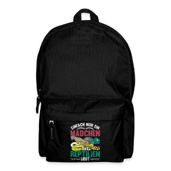 Einfach nur ein Mädchen das Reptilien liebt Reptil - Rucksack - Schwarz - Vorne