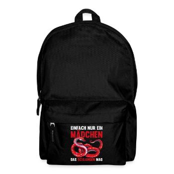 Einfach nur ein Mädchen das Schlangen mag Schlange - Rucksack - Schwarz - Vorne
