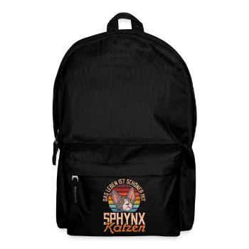 Retro Das Leben ist schöner mit Sphynx Katzen - Rucksack - Schwarz - Vorne