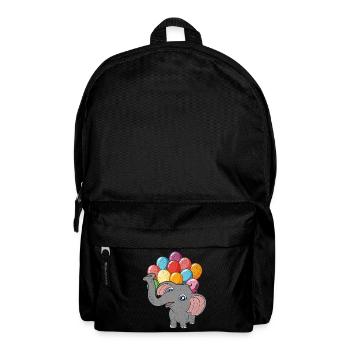 Africa Safari Animal Gift Cute Balloon Elephant - Backpack - black - Front