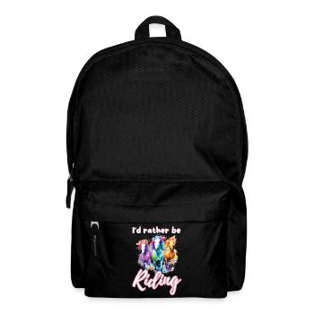 Je préfère monter à cheval fille splash art - Sac à dos - noir - Devant