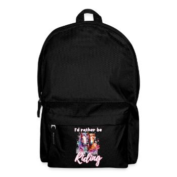 Ich würde lieber reiten reiten Mädchen Splash Art - Rucksack - Schwarz - Vorne