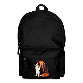 Pumpkin Dogs Gift Moon Halloween Border Collie - Backpack - black - Front