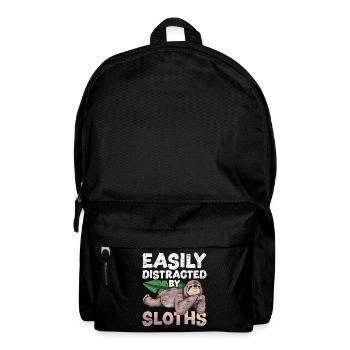 Easily distracted by sloths Funny sloth - Backpack - black - Front