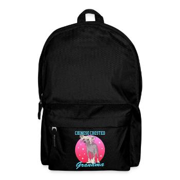 Chinese Crested Oma | Chinesischer Schopfhund - Rucksack - Schwarz - Vorne