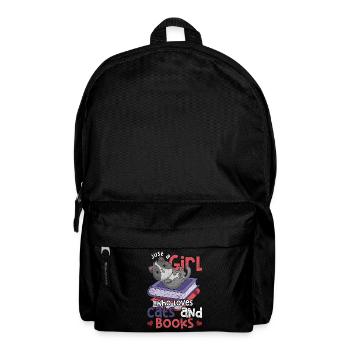 Nur ein Mädchen das Katzen und Bücher liebt Katze - Rucksack - Schwarz - Vorne