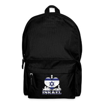 Israeli Flag Heart Gift I Love Israel - Backpack - black - Front