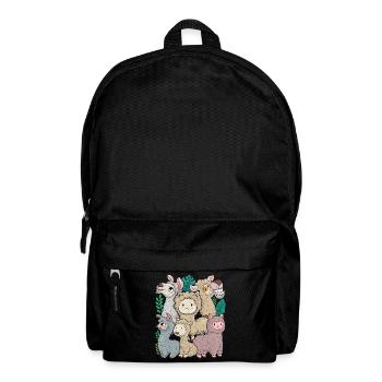 Lama Liebhaber Zoo Tier Geschenk Niedliches Alpaka - Rucksack - Schwarz - Vorne
