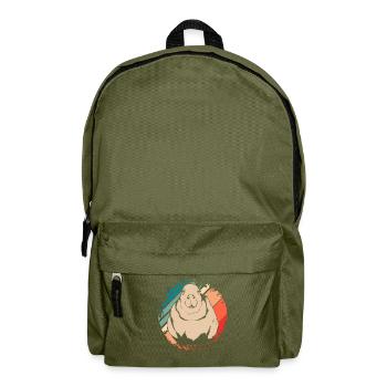 Rétro rongeur animal amoureux cadeau Capybara - Sac à dos - vert olive - Devant