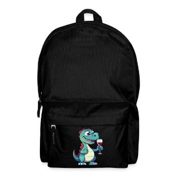 Dino Wine Vino Dinosaur T-Rex Red Wine Funny - Backpack - black - Front