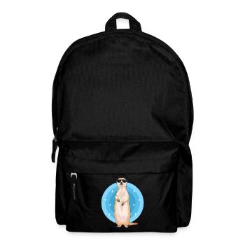 Suricate cool | Drôle de cadeau suricate - Sac à dos - noir - Devant
