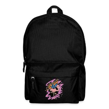 Exotisches Tier Geschenk Schmetterling Flamingo - Rucksack - Schwarz - Vorne