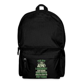 Ich bin Landwirt Landwirtschaft Landwirt Traktor - Rucksack - Schwarz - Vorne