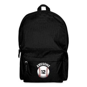 Kinder Geburtstag 12. Geburtstag Baseballparty - Rucksack - Schwarz - Vorne