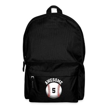 Kinder Geburtstag 5. Geburtstag Baseballparty - Rucksack - Schwarz - Vorne