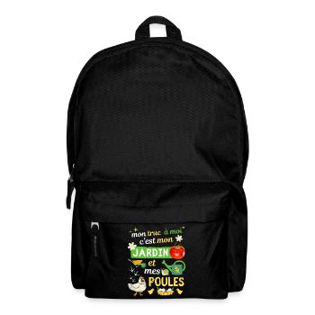 Jardinier Mon truc Mon jardin et mes Poules - Sac à dos - noir - Devant