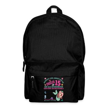 15th Birthday Girl & Boy Guestbook - Backpack - black - Front