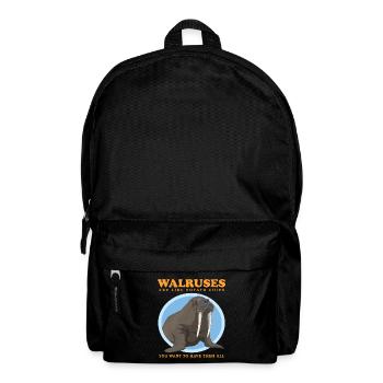 Walross Walroß Walrosse Robbe Walrus Geschenk - Rucksack - Schwarz - Vorne