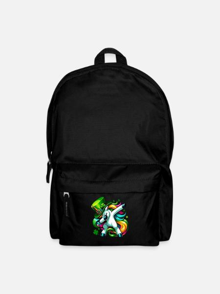 Irish Einhorn Grün Kleeblatt St Patricks Day - Rucksack - Schwarz