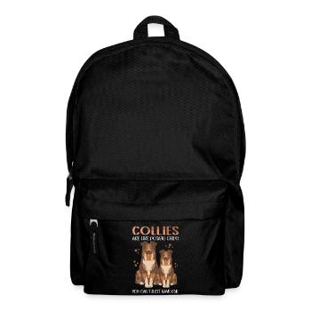 Collie Langhaarcollie Hund Rough Collies Geschenk - Rucksack - Schwarz - Vorne